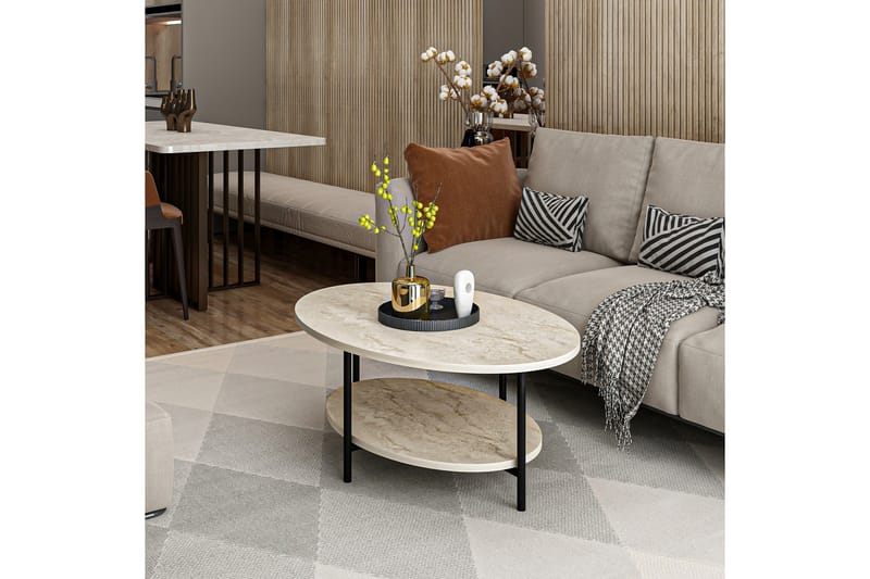 Burata Sofabord 90 cm - Beige - Møbler - Borde - Sofabord