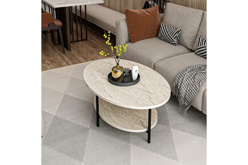 Burata Sofabord 90 cm - Beige - Møbler - Borde - Sofabord