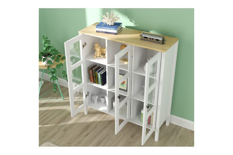 Cadrel Bogreol 112 cm - Natur/Hvid - Opbevaring - Hylder & Reoler - Bogreol