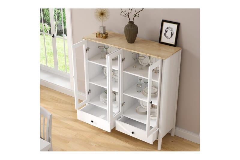 Cadrel Bogreol 130 cm - Natur/Hvid - Opbevaring - Hylder & Reoler - Bogreol