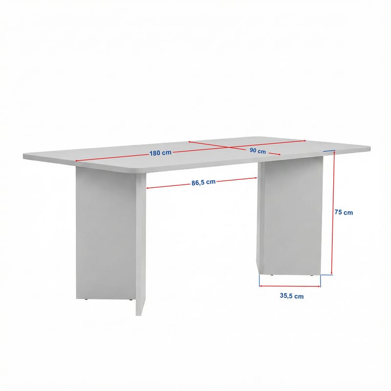 Cadron spisebord 180 cm rektangulært - Træ Hvid - Møbler - Borde - Spisebord og køkkenbord