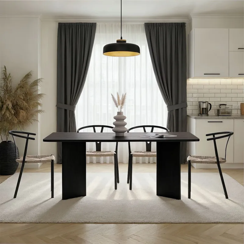 Cadron spisebord 180 cm rektangulært - Træ Sort - Møbler - Borde - Spisebord og køkkenbord