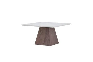 Cael Kvadratisk Sofabord 80x80 cm i Sten med Træunderstel - Lysegrå - Møbler - Borde - Sofabord