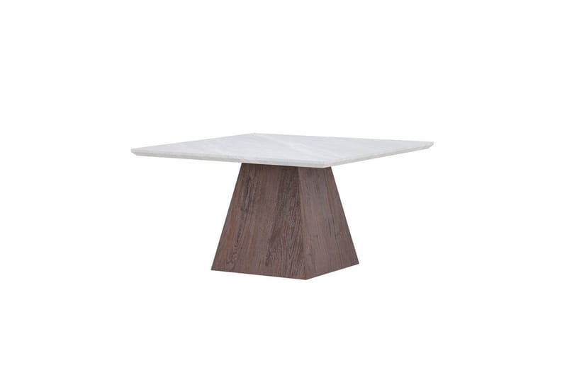 Cael Kvadratisk Sofabord 80x80 cm i Sten med Træunderstel - Lysegrå - Møbler - Borde - Sofabord