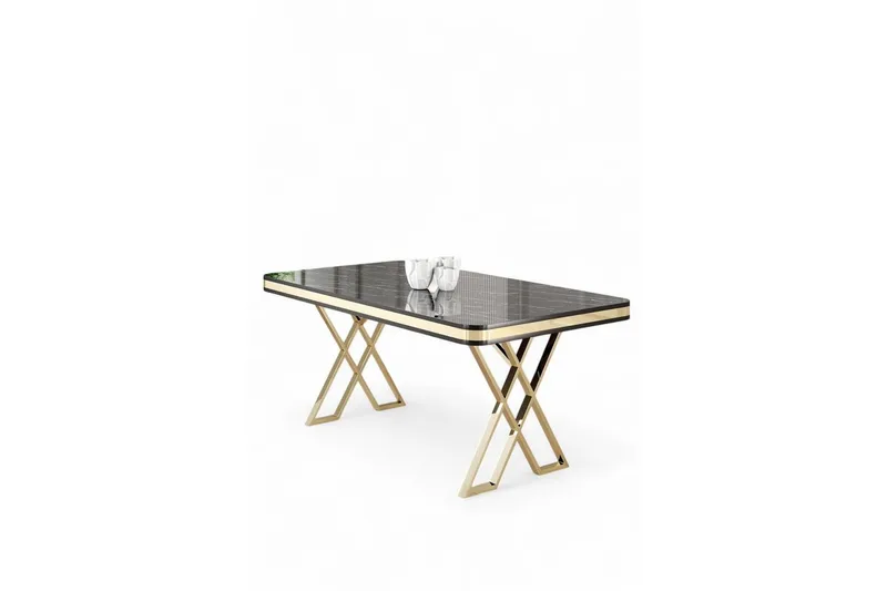 Calchera Spisebord 130 cm Rektangulær - Sort Marmor/Guld - Møbler - Borde - Spisebord og køkkenbord