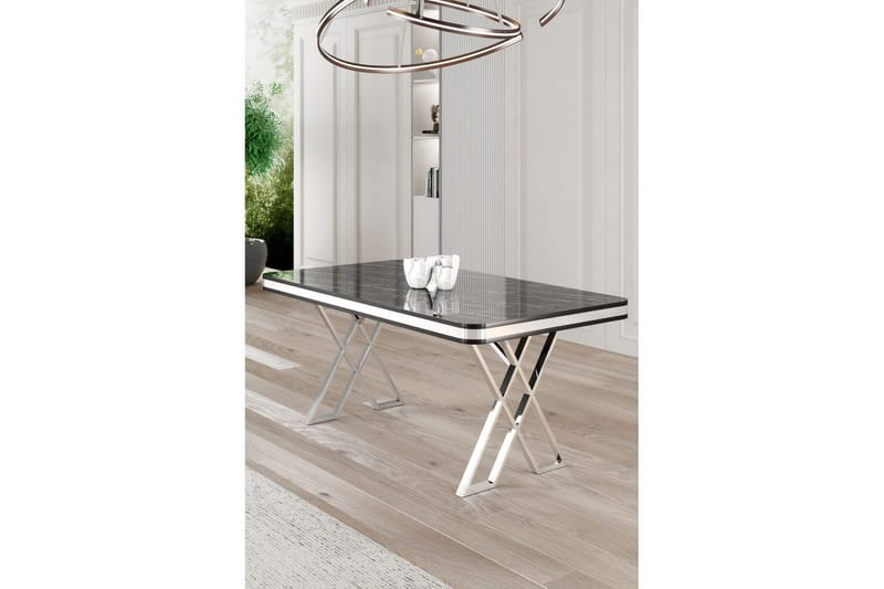 Calchera Spisebord 130 cm Rektangulær - Sort Marmor/Krom - Møbler - Borde - Spisebord og køkkenbord