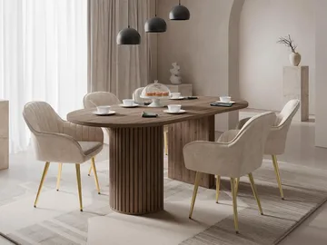 Calvion Spisebord ovalt 185 cm - Brun - Møbler - Borde - Spisebord og køkkenbord