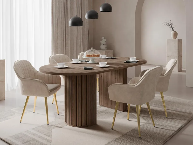 Calvion Spisebord ovalt 185 cm - Brun - Møbler - Borde - Spisebord og køkkenbord