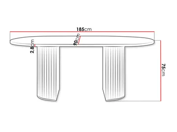 Calvion Spisebord ovalt 185 cm - Brun - Møbler - Borde - Spisebord og køkkenbord