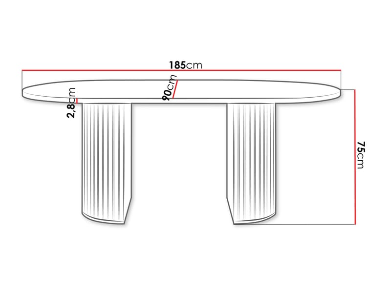 Calvion Spisebord ovalt 185 cm - Brun - Møbler - Borde - Spisebord og køkkenbord