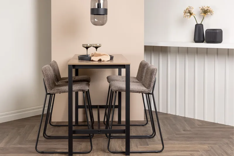 Camden Barbord 60x120 cm med 4 Bisbee Stole - Mørk grå - Møbler - Borde - Barbord & ståbord