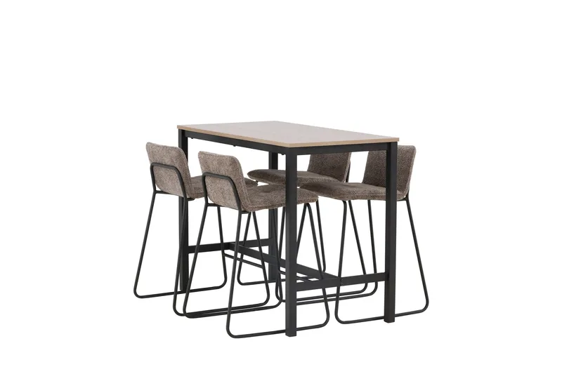 Camden Barbord 60x120 cm med 4 Bisbee Stole - Mørk grå - Møbler - Borde - Barbord & ståbord