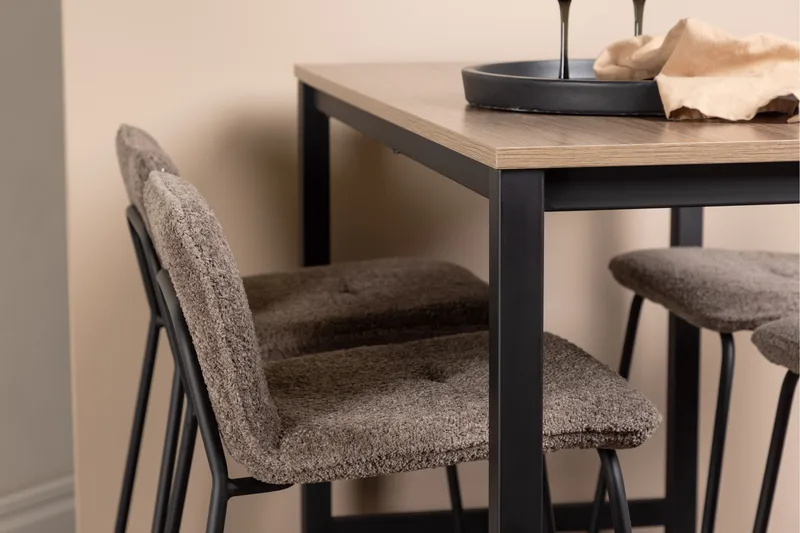 Camden Barbord 60x120 cm med 4 Bisbee Stole - Mørk grå - Møbler - Borde - Barbord & ståbord