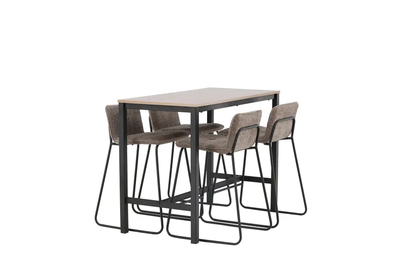 Camden Barbord 60x120 cm med 4 Bisbee Stole - Mørk grå - Møbler - Borde - Barbord & ståbord