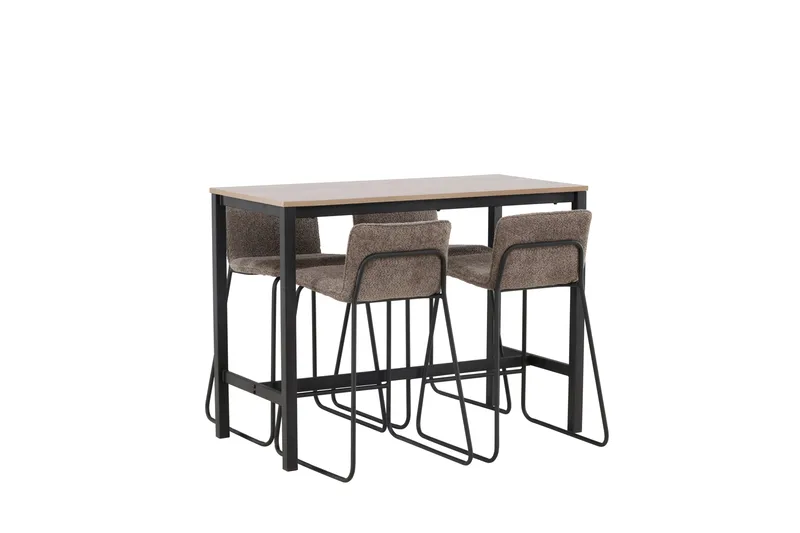 Camden Barbord 60x120 cm med 4 Bisbee Stole - Mørk grå - Møbler - Borde - Barbord & ståbord