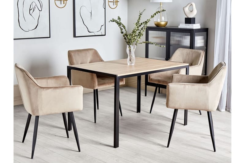 Campi Spisebord 80x120 cm - Lysebrun/Sort - Møbler - Borde - Spisebord og køkkenbord