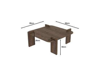 Campwell sofabord 90 cm kvadratisk - Valnød - Møbler - Borde - Sofabord