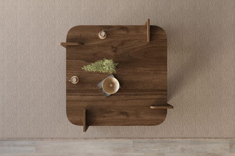 Campwell sofabord 90 cm kvadratisk - Valnød - Møbler - Borde - Sofabord