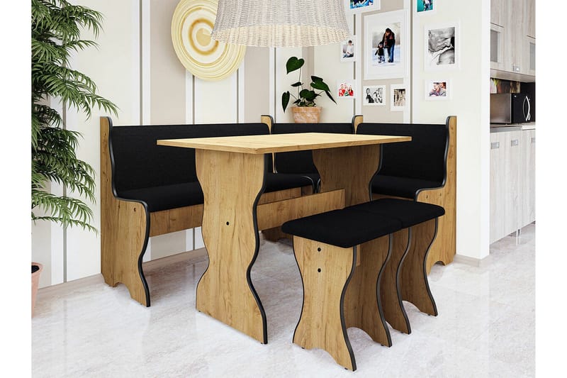 Carnew Køkkenskab - Sort - Møbler - Borde - Spisebordssæt