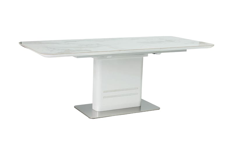 Cartiera Udvideligt Spisebord 160 cm - Keramik/Hvid/Sølv - Spisebord og køkkenbord