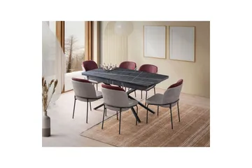 Cassel Spisebord 160 cm Rektangulær - Sort/Hvid - Møbler - Borde - Spisebord og køkkenbord