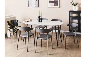 Castellana Spisebord Udvidelsesbart 120-160x80 cm - Hvid Sort - Møbler - Borde - Spisebord og køkkenbord