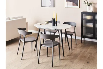 Castellana Spisebord Udvidelsesbart 120-160x80 cm - Hvid Sort - Møbler - Borde - Spisebord og køkkenbord