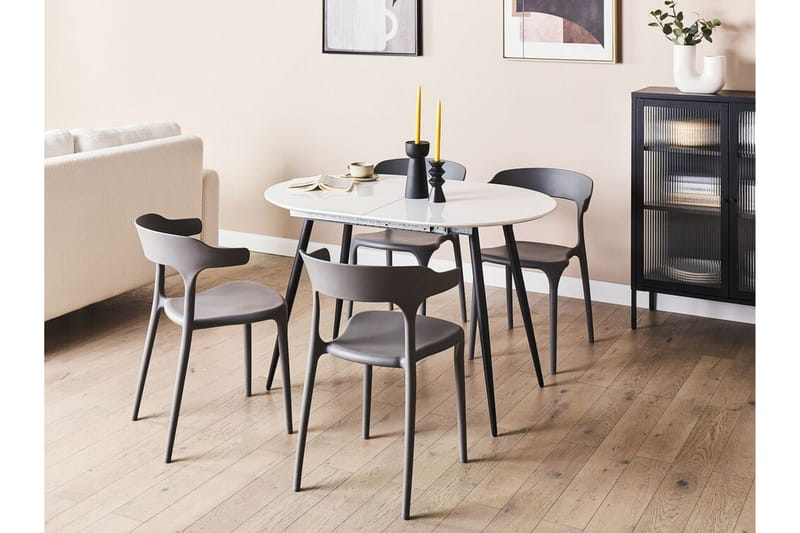 Castellana Spisebord Udvidelsesbart 120-160x80 cm - Hvid Sort - Møbler - Borde - Spisebord og køkkenbord