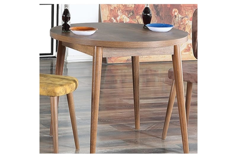 Cavuria Spisebord 90 cm Rund - Valnød - Møbler - Borde - Spisebord og køkkenbord