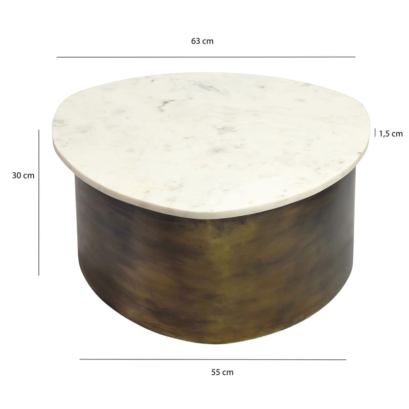 Cedrik sofabord med marmorplade - hvid / guld - Møbler - Borde - Sofabord