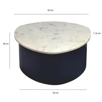 Cedrik sofabord med marmorplade - hvid / sort - Møbler - Borde - Sofabord