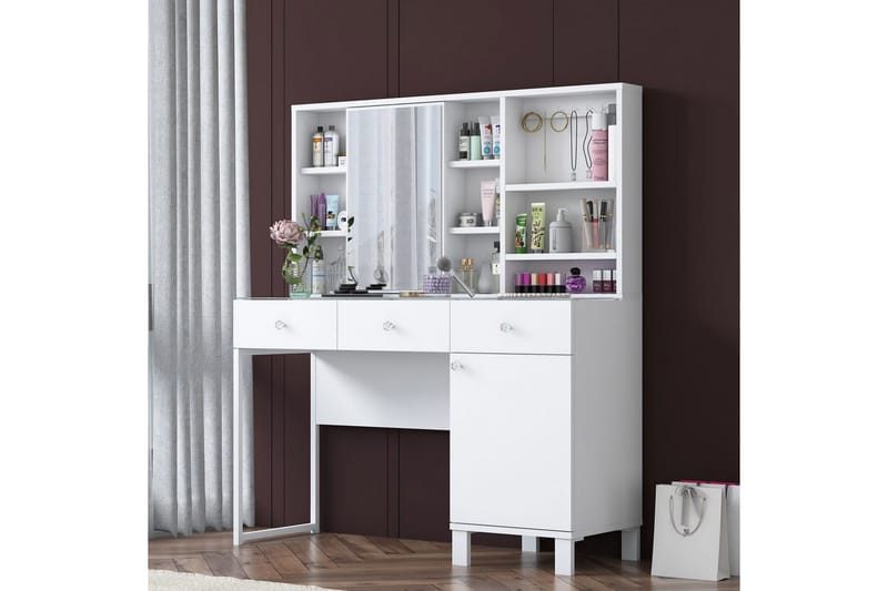 Ceris Toiletbord 120 cm - Hvid - Møbler - Borde - Sminkebord & konsolbord