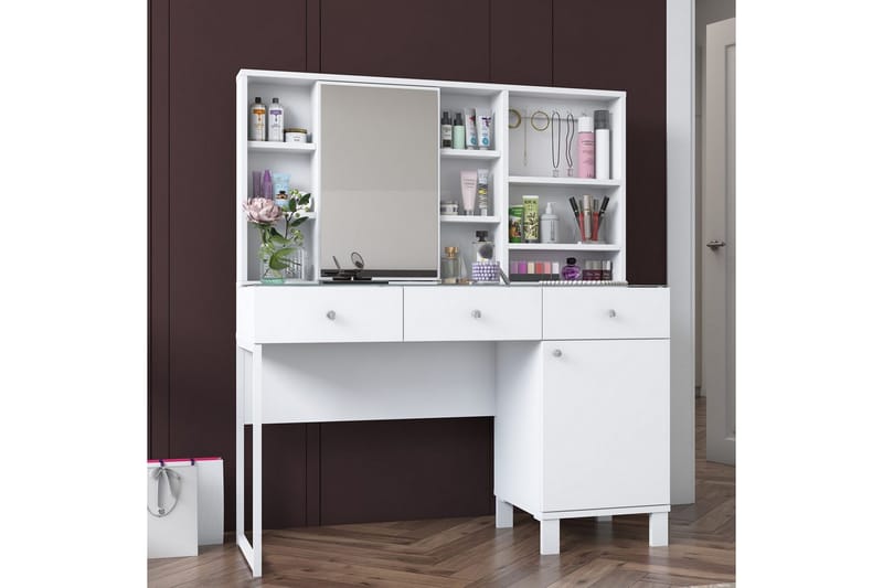 Ceris Toiletbord 120 cm - Hvid - Møbler - Borde - Sminkebord & konsolbord