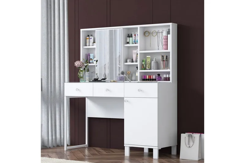 Ceris Toiletbord 120 cm - Hvid - Møbler - Borde - Sminkebord & konsolbord