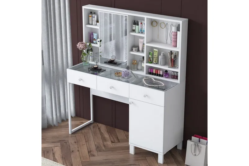 Ceris Toiletbord 120 cm - Hvid - Møbler - Borde - Sminkebord & konsolbord