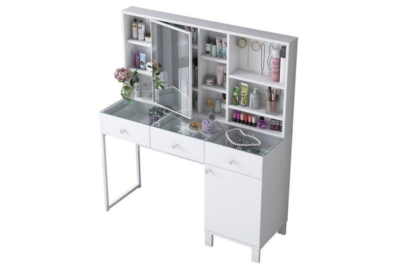 Ceris Toiletbord 120 cm - Hvid - Møbler - Borde - Sminkebord & konsolbord