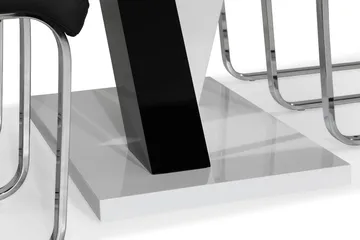 Cesi Spisebordssæt 140 cm med 4 Cibus Stole - Hvid/Sort/Sort PU/Krom - Møbler - Borde - Spisebordssæt