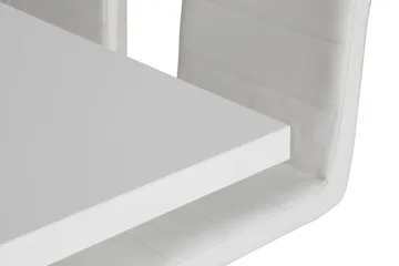 Cesi Spisebordssæt 140 cm med 4 Cibus Stole - Hvid/Sort/Sort PU/Krom - Møbler - Borde - Spisebordssæt