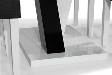 Cesi Spisebordssæt 140 cm med 4 Viktor Stole - Hvid/Sort/Sort PU - Møbler - Borde - Spisebordssæt