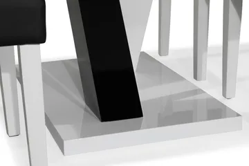 Cesi Spisebordssæt 140 cm med 4 Viktor Stole - Hvid/Sort/Sort PU - Møbler - Borde - Spisebordssæt
