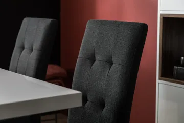 Cesi Spisebordssæt 140 cm med 4 Viktor Stole - Hvid/Sort/Sort PU - Møbler - Borde - Spisebordssæt