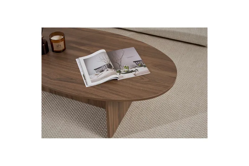 Ceyra Ovalt Sofabord 120 cm i Træ - Brun - Møbler - Borde - Sofabord