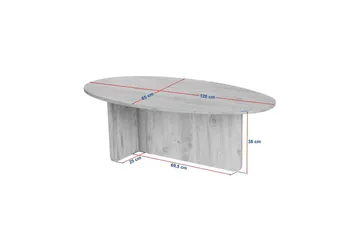 Ceyra Ovalt Sofabord 120 cm i Træ - Brun - Møbler - Borde - Sofabord