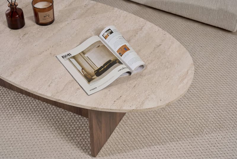 Ceyra Sofabord 120x40x65 cm - Travertine Walnut - Møbler - Borde - Sofabord
