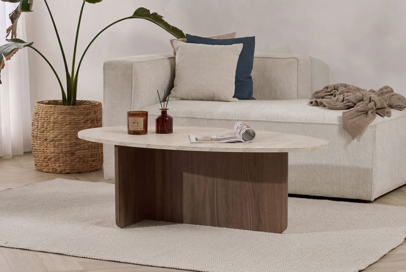 Ceyra Sofabord 120x40x65 cm - Travertine Walnut - Møbler - Borde - Sofabord