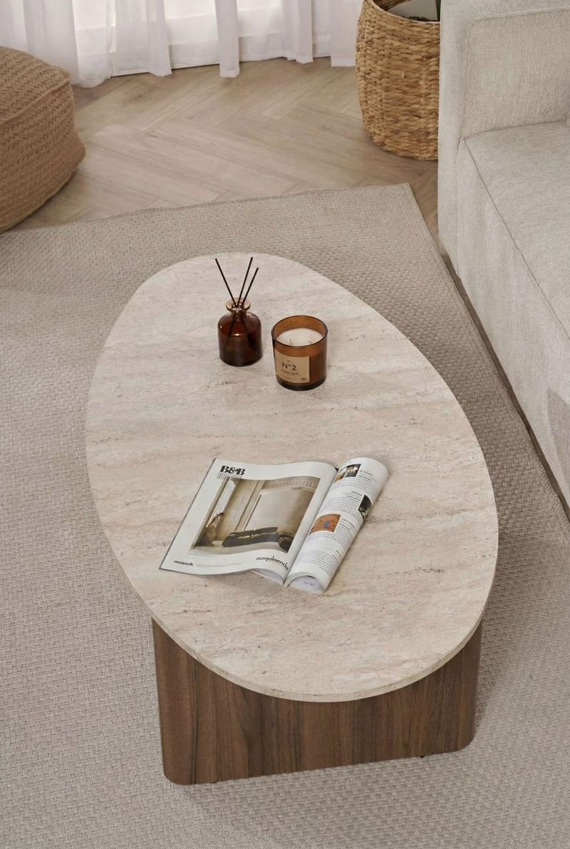 Ceyra Sofabord 120x40x65 cm - Travertine Walnut - Møbler - Borde - Sofabord