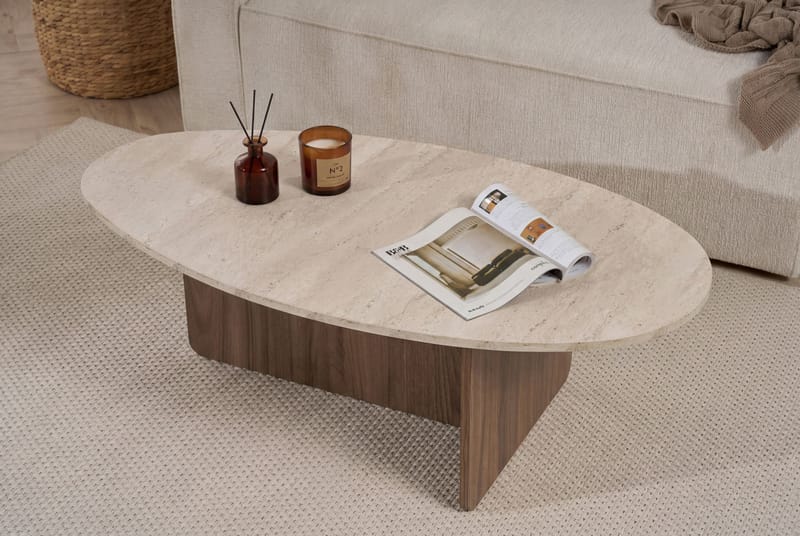 Ceyra Sofabord 120x40x65 cm - Travertine Walnut - Møbler - Borde - Sofabord