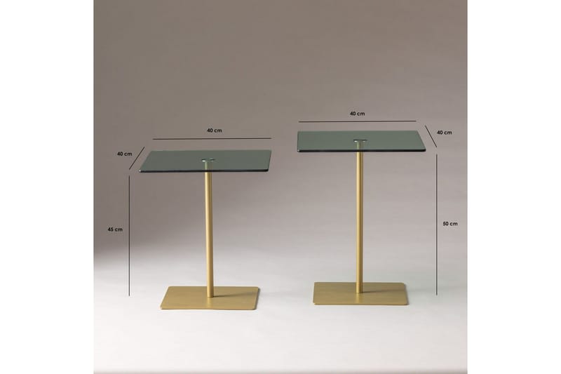 Challur Sofabord 40 cm - Guld/Grøn - Møbler - Borde - Sofabord