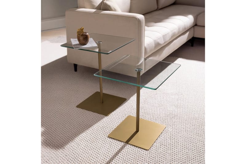 Challur Sofabord 40 cm - Guld/Hvid - Møbler - Borde - Sofabord