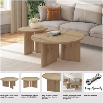 Chatham 80 cm Rundt Sofabord i Eg - Beige - Møbler - Borde - Sofabord